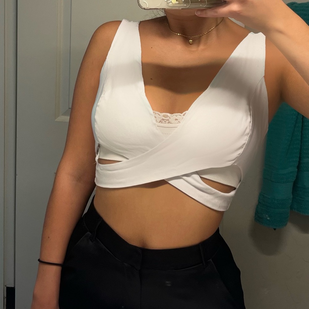 White crop top